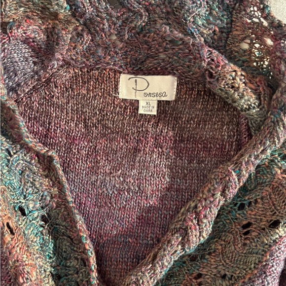 Chic Multicolor Open-Front Cardigan - Picture 3 of 5